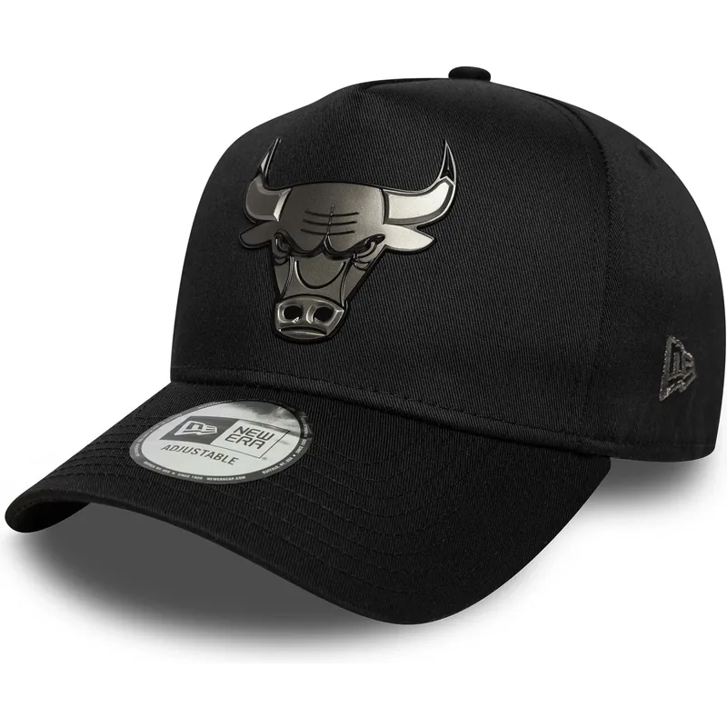 casquette-courbee-noire-snapback-9forty-e-frame-metallic-chicago-bulls-nba-new-era