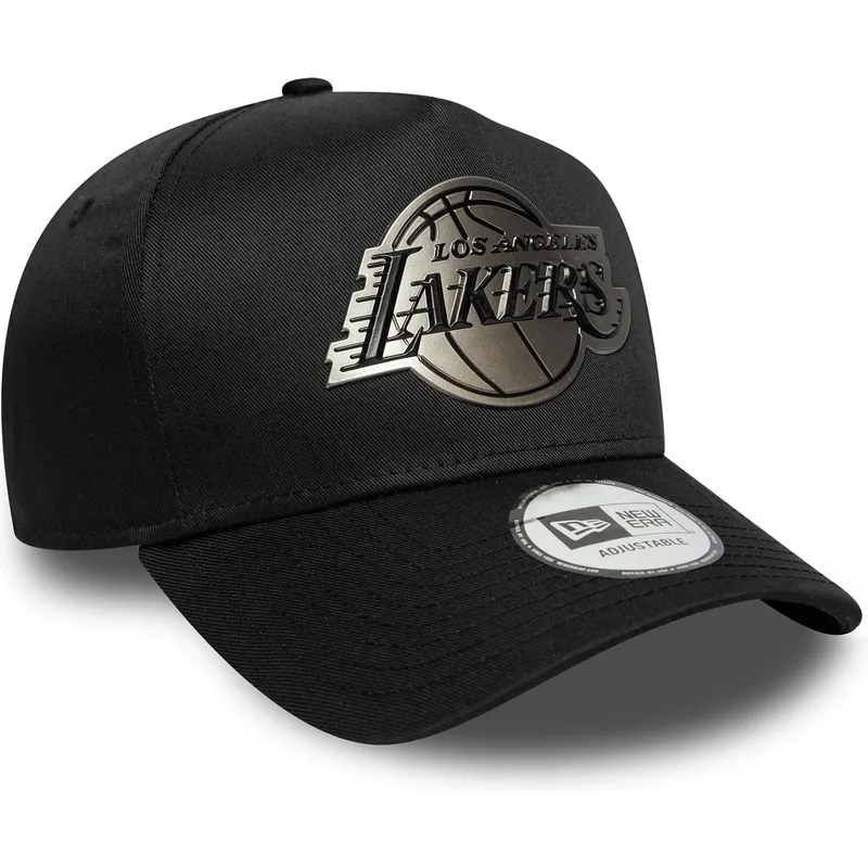 casquette-courbee-noire-snapback-9forty-e-frame-metallic-los-angeles-lakers-nba-new-era