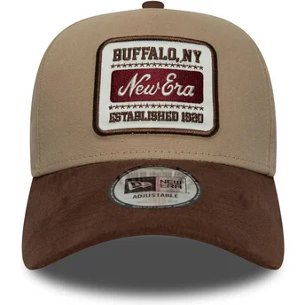 Casquette courbée marron ajustable 9FORTY E Frame Patch Suede New Era