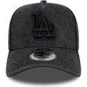 casquette-courbee-noire-snapback-9forty-e-frame-denim-los-angeles-dodgers-mlb-new-era