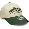 casquette-courbee-beige-et-verte-ajustable-9forty-m-crown-wordmark-los-angeles-dodgers-mlb-new-era