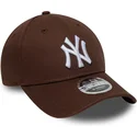 casquette-courbee-marron-snapback-9forty-m-crown-new-york-yankees-mlb-new-era