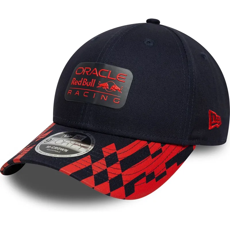 casquette-courbee-bleue-marine-et-rouge-snapback-9forty-m-crown-visor-print-red-bull-racing-formula-1-new-era