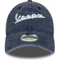 casquette-courbee-bleue-ajustable-9twenty-washed-vespa-piaggio-new-era