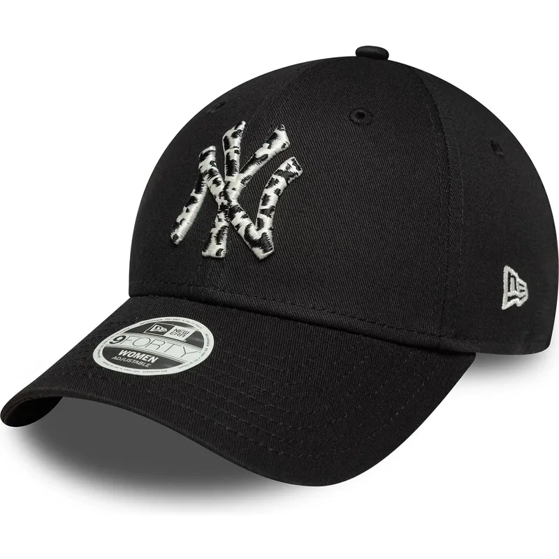 casquette-courbee-noire-ajustable-pour-femme-9forty-animal-infill-new-york-yankees-mlb-new-era