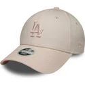 casquette-courbee-rose-ajustable-avec-logo-rose-pour-femme-9forty-league-essential-midi-los-angeles-dodgers-mlb-new-era