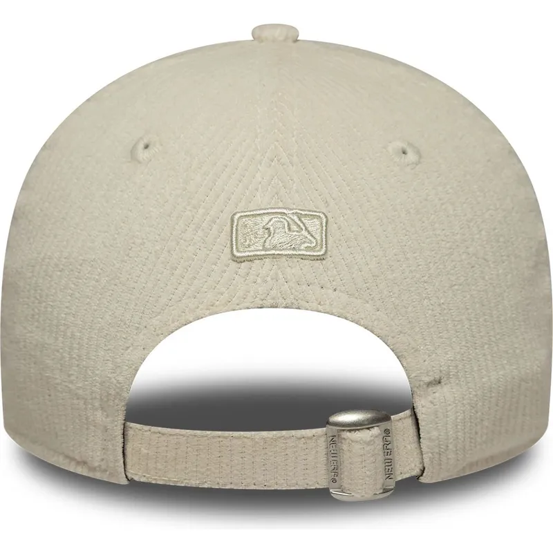 casquette-courbee-beige-ajustable-avec-logo-beige-pour-femme-9forty-m-crown-pastel-cord-los-angeles-dodgers-mlb-new-era
