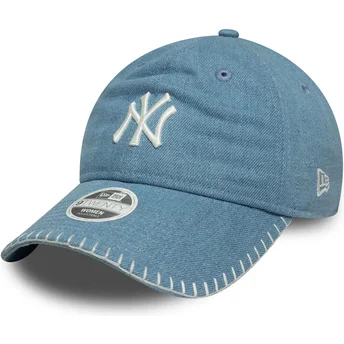 Casquette courbée bleue ajustable pour femme 9TWENTY Denim Stitch New York Yankees MLB New Era
