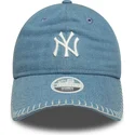 casquette-courbee-bleue-ajustable-pour-femme-9twenty-denim-stitch-new-york-yankees-mlb-new-era