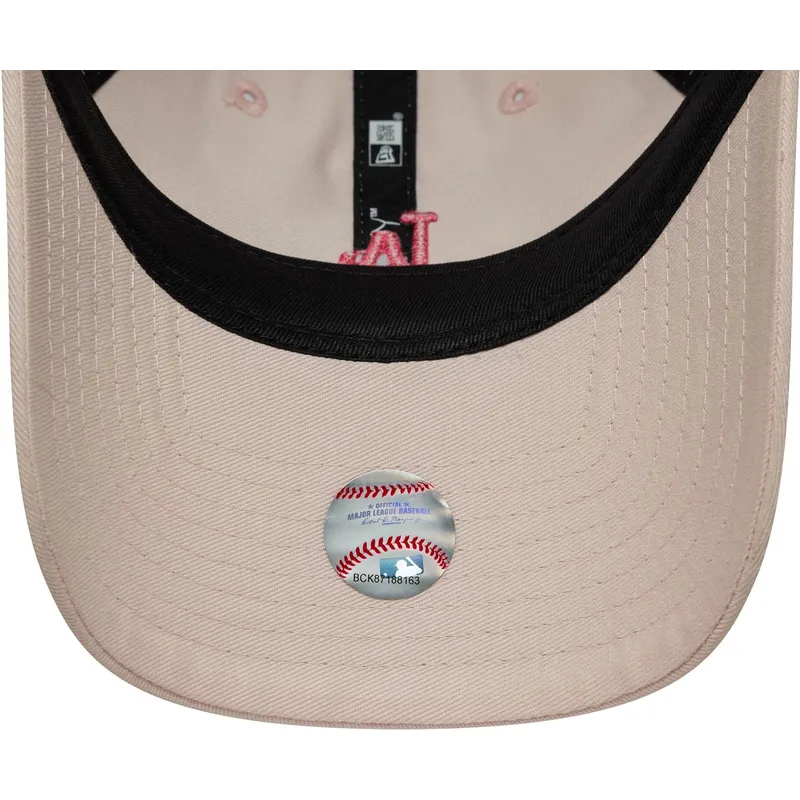 casquette-courbee-rose-ajustable-pour-femme-9twenty-washed-mini-los-angeles-dodgers-mlb-new-era
