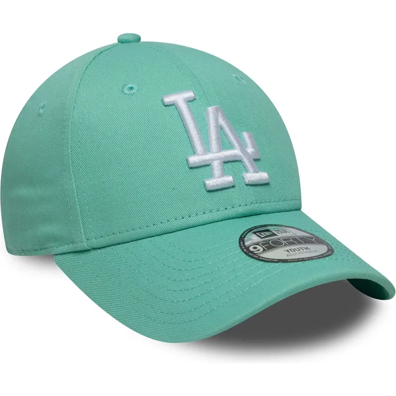casquette-courbee-verte-ajustable-pour-enfant-9forty-league-essential-los-angeles-dodgers-mlb-new-era