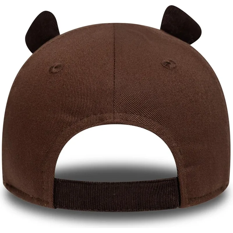casquette-courbee-marron-ajustable-pour-enfant-pequeno-9forty-cord-ears-new-era