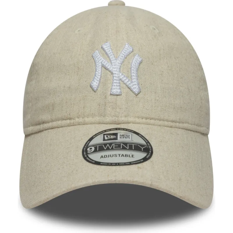 casquette-courbee-beige-ajustable-9twenty-linen-new-york-yankees-mlb-new-era