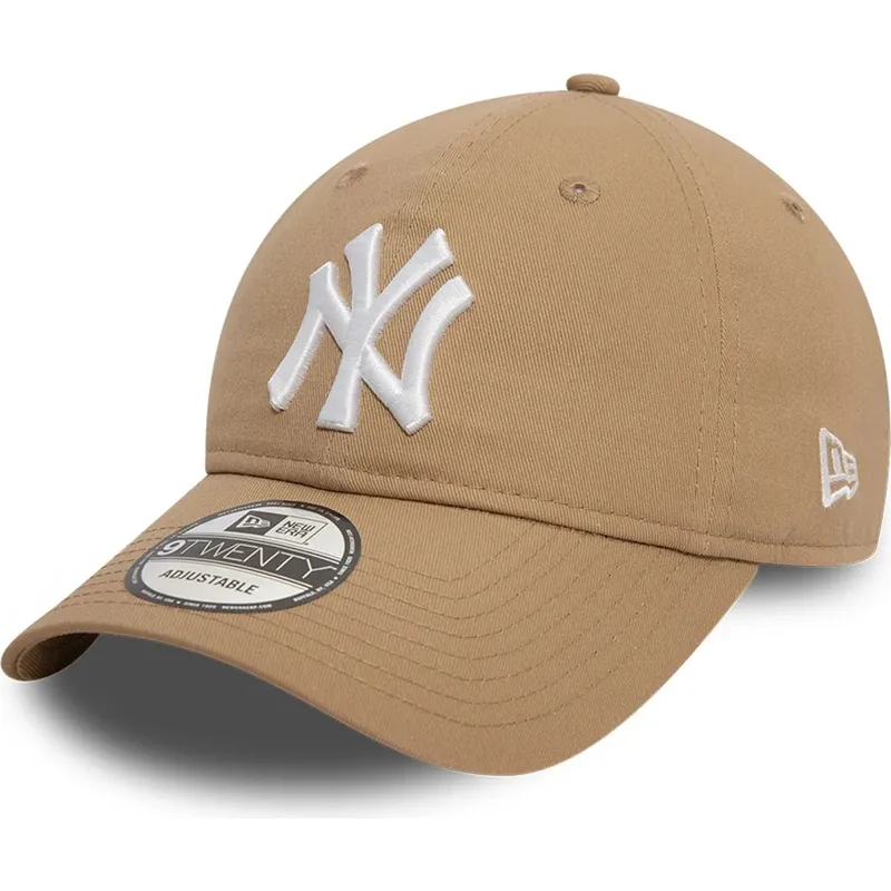 casquette-courbee-marron-claire-ajustable-9twenty-league-essential-new-york-yankees-mlb-new-era