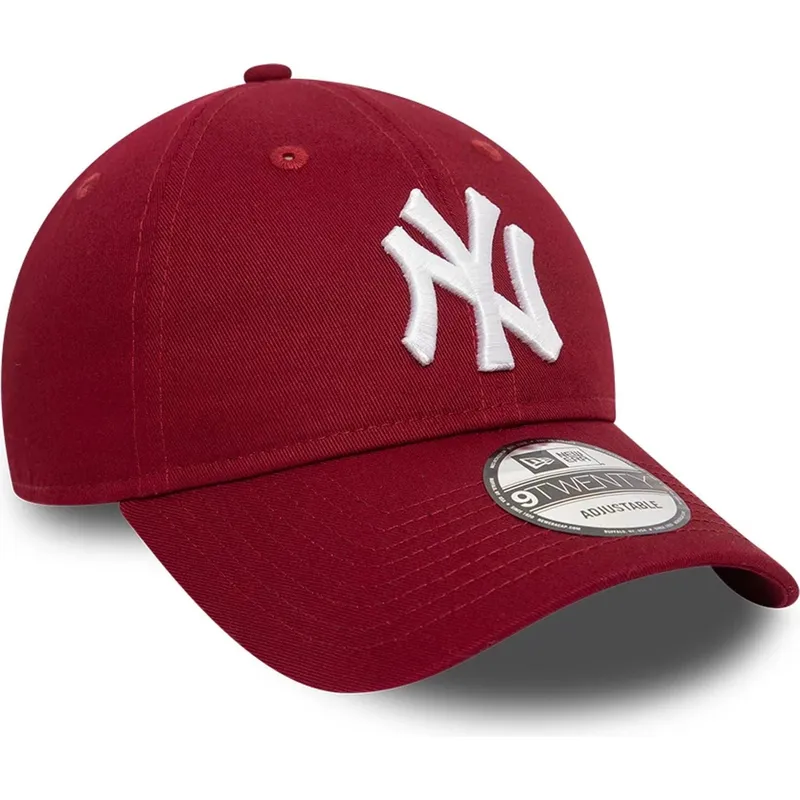 casquette-courbee-rouge-fonce-ajustable-9twenty-league-essential-new-york-yankees-mlb-new-era