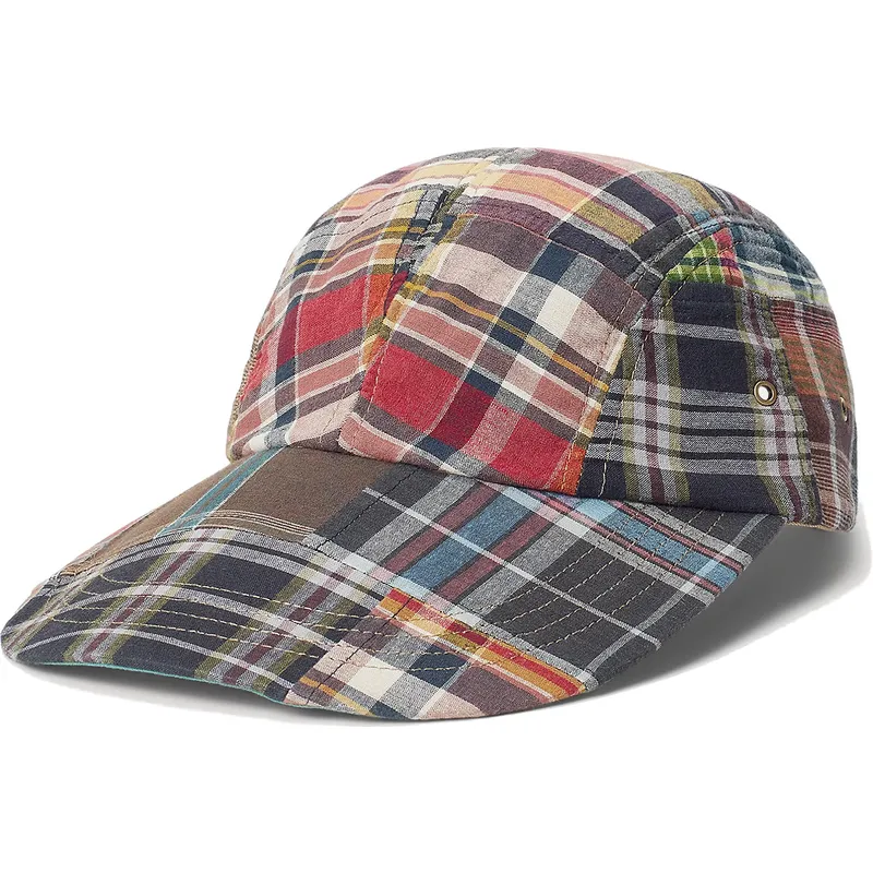 casquette-courbee-multicolore-ajustable-patchwork-madras-polo-ralph-lauren