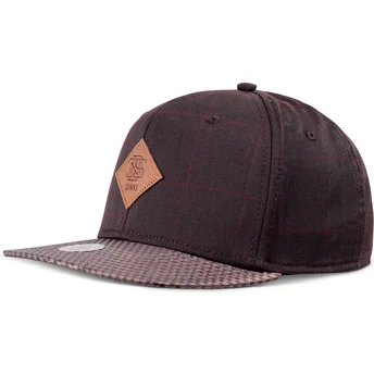 Casquette plate marron ajustable Glencheck Djinns