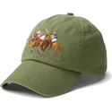 casquette-courbee-verte-ajustable-twill-triple-pony-polo-ralph-lauren