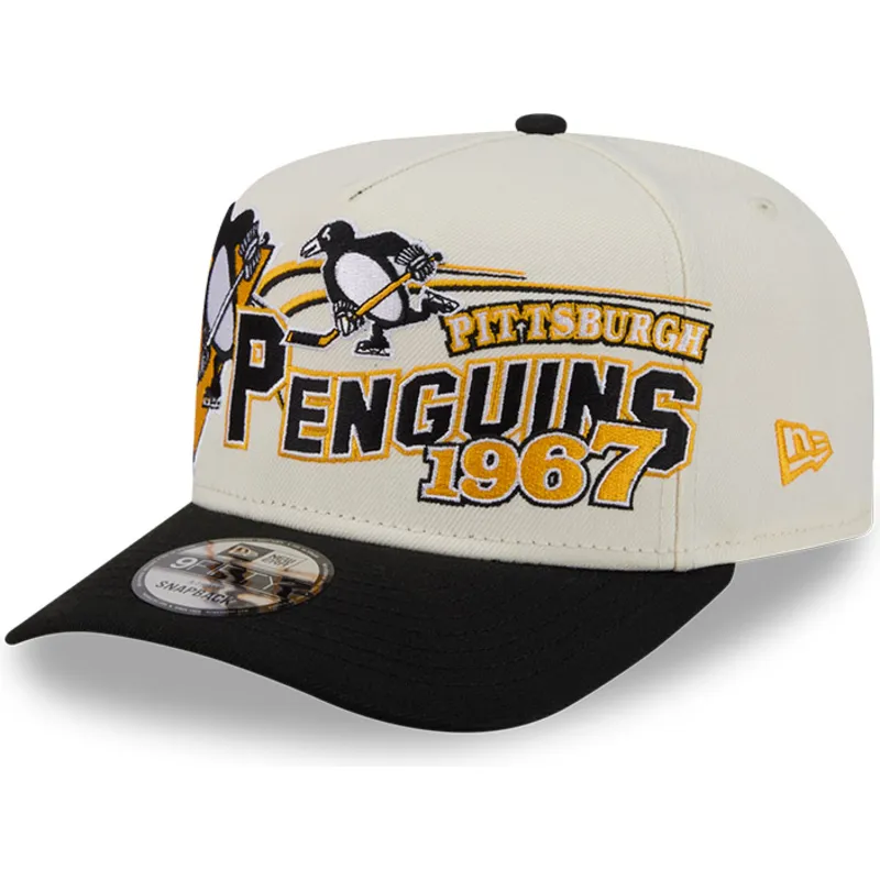 casquette-courbee-beige-snapback-9fifty-a-frame-classic-pittsburgh-penguins-nhl-new-era