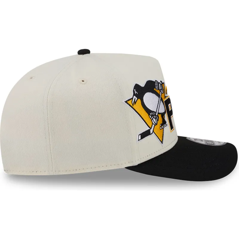 casquette-courbee-beige-snapback-9fifty-a-frame-classic-pittsburgh-penguins-nhl-new-era