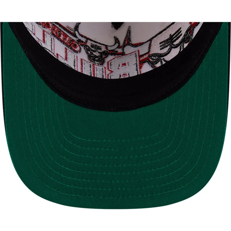 casquette-courbee-beige-et-noire-snapback-9fifty-a-frame-classic-chicago-bulls-nba-new-era