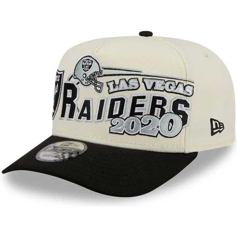casquette-courbee-beige-et-noire-snapback-9fifty-a-frame-classic-las-vegas-raiders-nfl-new-era