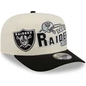 casquette-courbee-beige-et-noire-snapback-9fifty-a-frame-classic-las-vegas-raiders-nfl-new-era