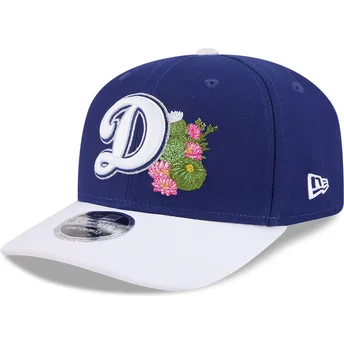 Casquette courbée bleue et blanche snapback 9SEVENTY Stretch Snap Flower Los Angeles Dodgers MLB New Era