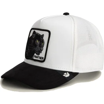 Casquette trucker blanche et noire panthère Microsuede Black Panther The Farm Goorin Bros.