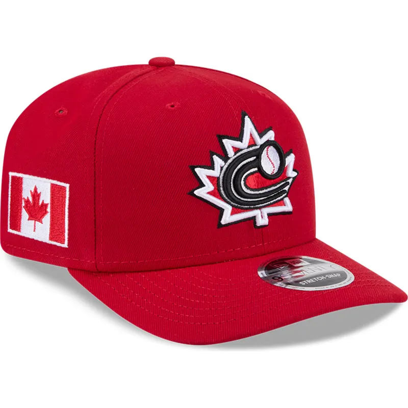 casquette-courbee-rouge-snapback-9seventy-stretch-snap-canada-2026-world-baseball-classic-new-era