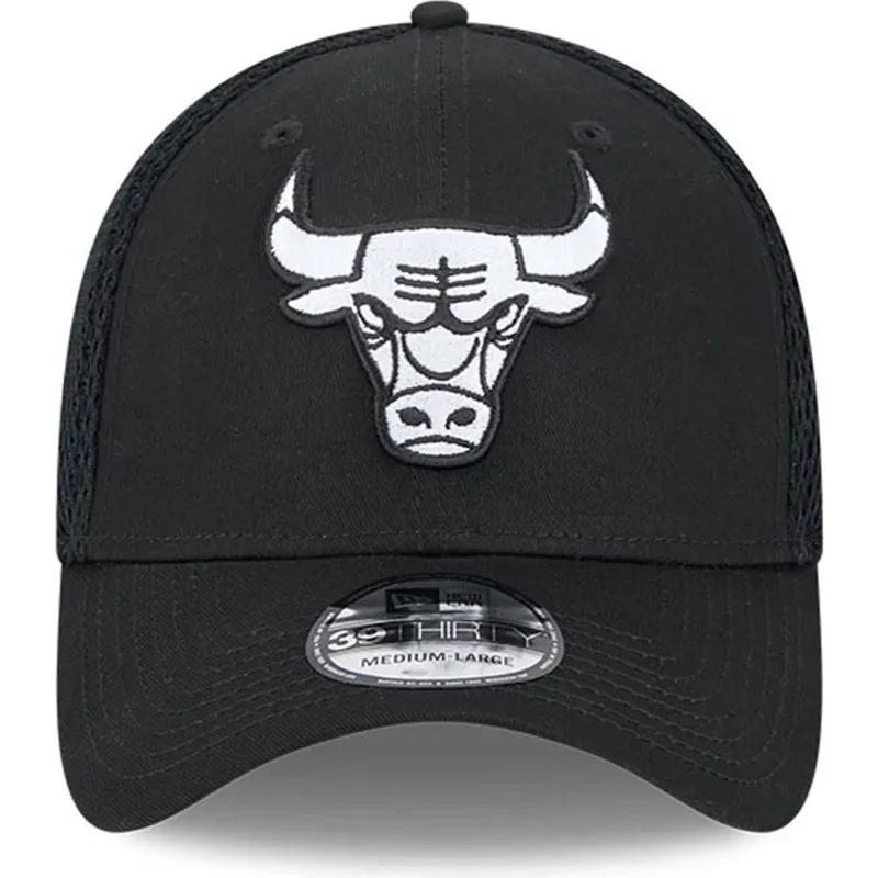 casquette-trucker-noire-ajustee-39thirty-evergreen-neo-chicago-bulls-nba-new-era