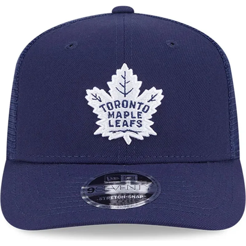 casquette-trucker-bleue-marine-9seventy-stretch-snap-evergreen-toronto-maple-leafs-nhl-new-era