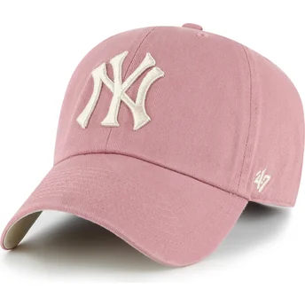 Casquette courbée rose ajustable Clean Up Ballpark New York Yankees MLB 47 Brand