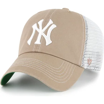 Casquette trucker marron Clean Up Trawler New York Yankees MLB 47 Brand