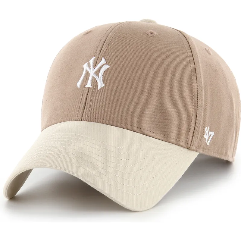 casquette-courbee-marron-ajustable-mvp-base-runner-two-tone-legend-new-york-yankees-mlb-47-brand