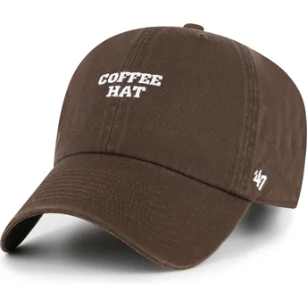 Casquette courbée marron ajustable Coffee Hat Phrase Clean Up Base Runner Icon 47 Brand