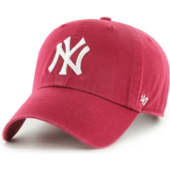 Casquette courbée rouge foncé ajustable Clean Up New York Yankees MLB 47 Brand