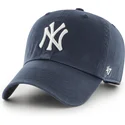 casquette-courbee-bleue-marine-ajustable-clean-up-new-york-yankees-mlb-47-brand