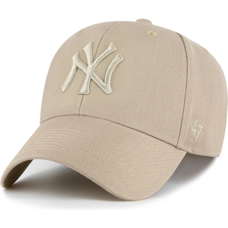 casquette-courbee-khaki-snapback-con-logo-khaki-mvp-new-york-yankees-mlb-47-brand