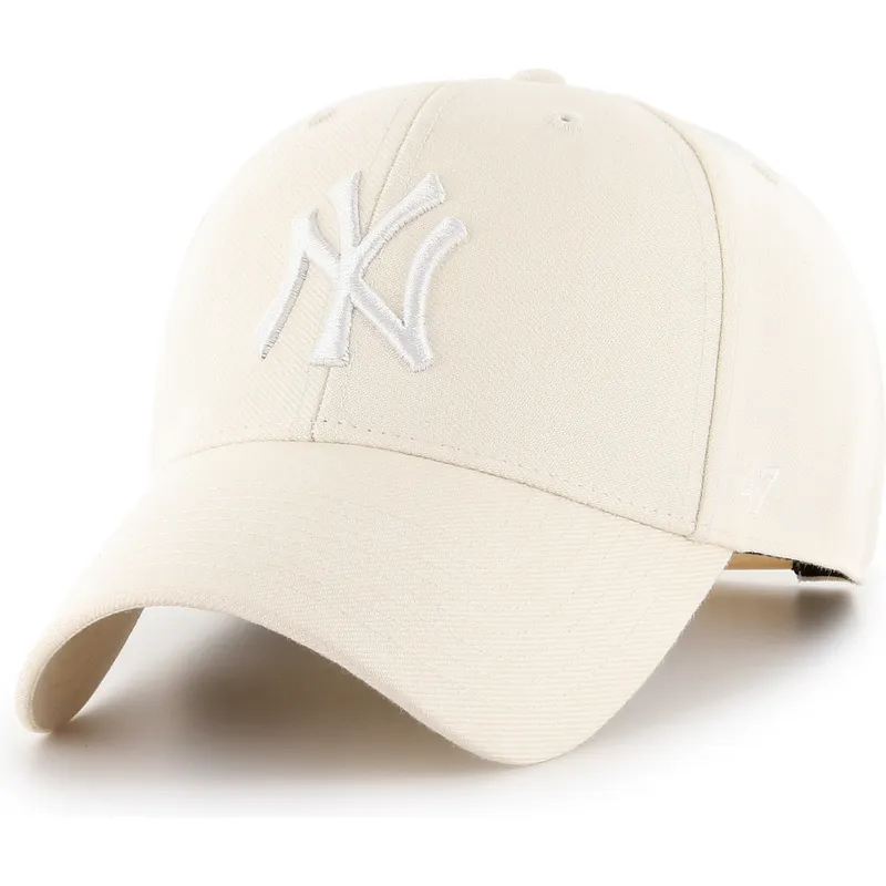 casquette-courbee-beige-snapback-mvp-natural-new-york-yankees-mlb-47-brand