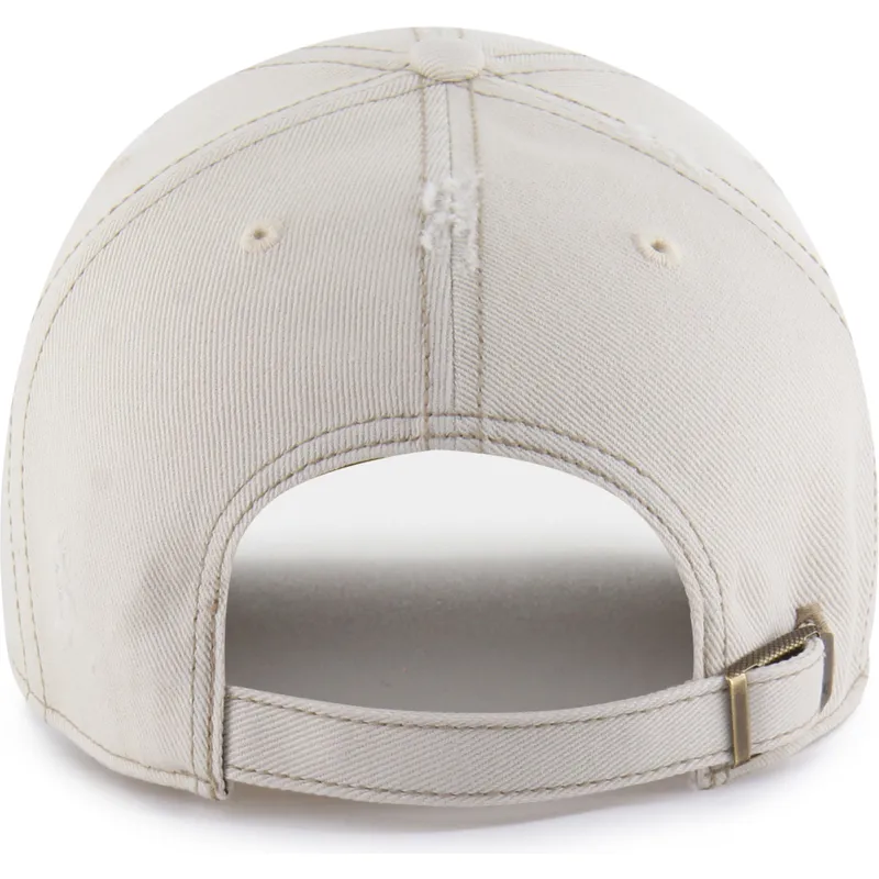 casquette-courbee-beige-ajustable-clean-up-weathered-mojave-new-york-yankees-mlb-47-brand