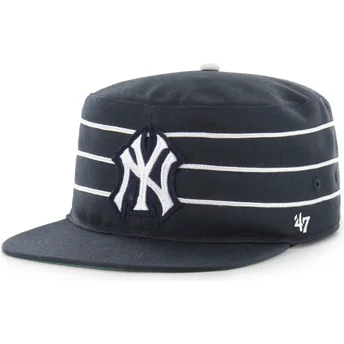 Casquette plate bleue marine snapback Pillbox Golden Age New York Yankees MLB 47 Brand