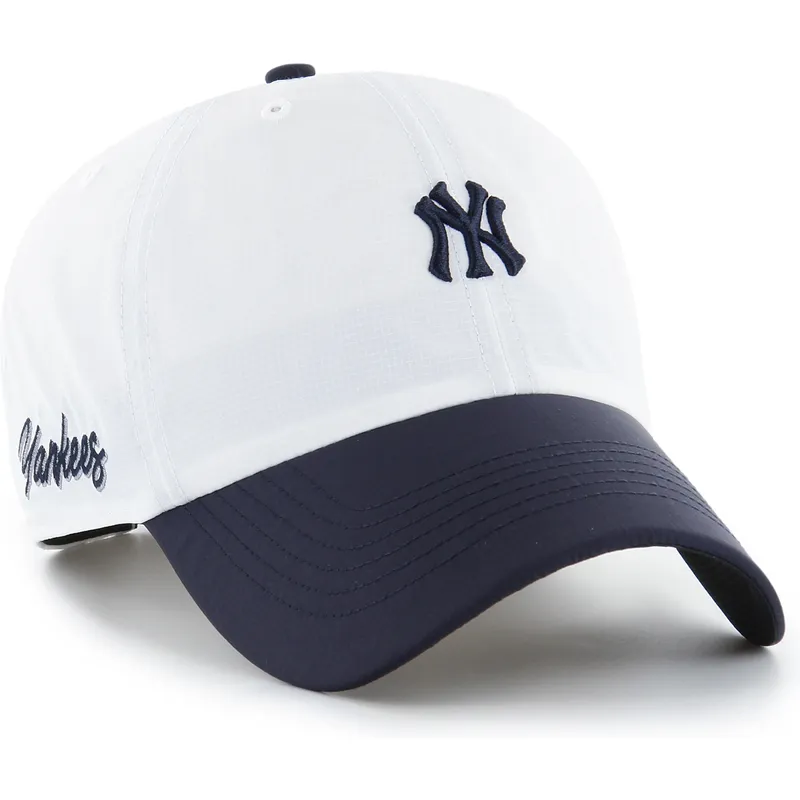 casquette-courbee-blanche-et-bleue-marine-ajustable-clean-up-vista-mini-two-tone-new-york-yankees-mlb-47-brand
