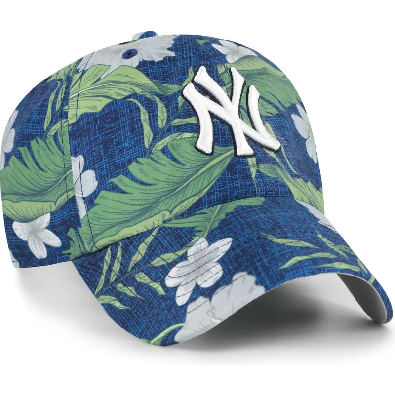 casquette-courbee-bleue-marine-ajustable-clean-up-beach-side-new-york-yankees-mlb-47-brand