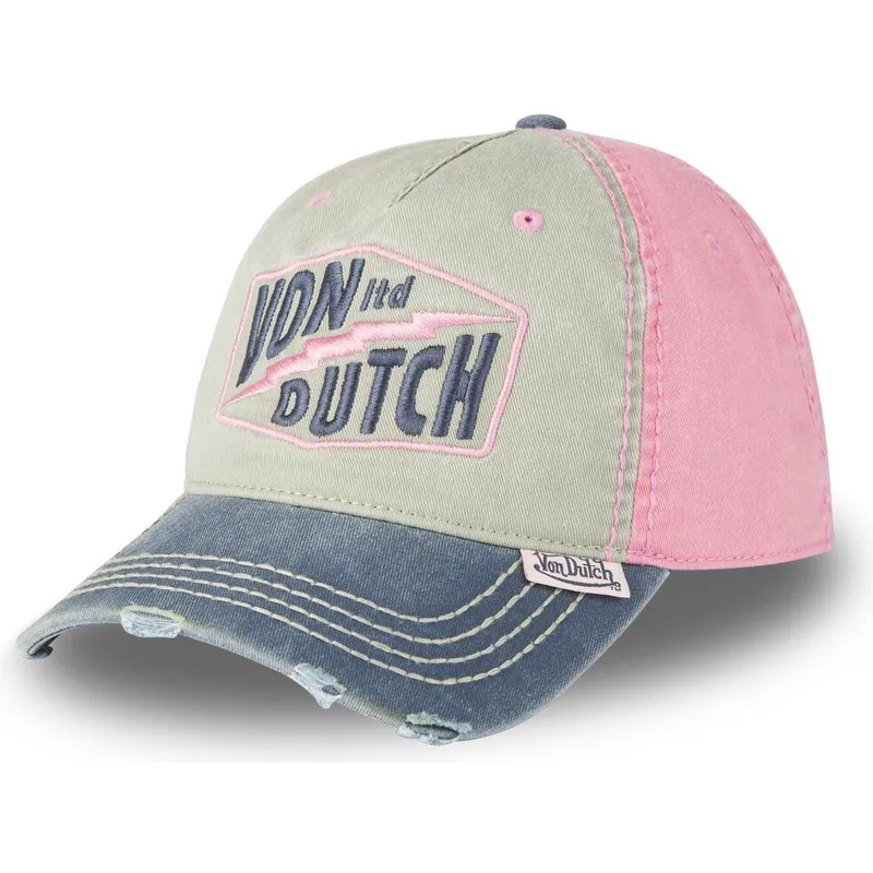 casquette-courbee-grise-et-rose-ajustable-retro11-von-dutch