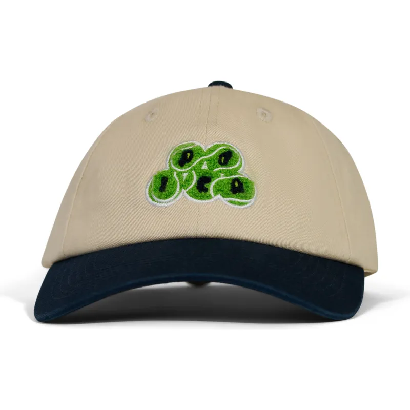 casquette-courbee-beige-et-bleue-marine-ajustable-tennisballs-pica-pica