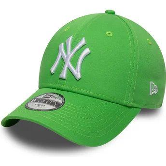 Casquette courbée verte ajustable pour enfant 9FORTY Essential New York Yankees MLB New Era