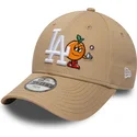 casquette-courbee-beige-ajustable-pour-enfant-9forty-icon-los-angeles-dodgers-mlb-new-era