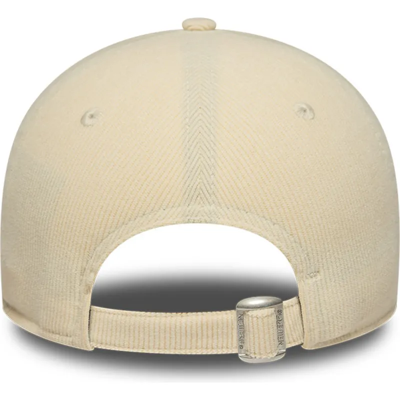 casquette-courbee-beige-ajustable-pour-femme-9forty-mini-cord-new-york-yankees-mlb-new-era