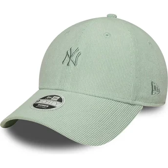 Casquette courbée verte ajustable pour femme 9FORTY Mini Cord New York Yankees MLB New Era